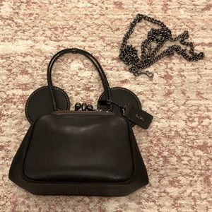 Coach Mickey Mouse Ears Black Leather Bag